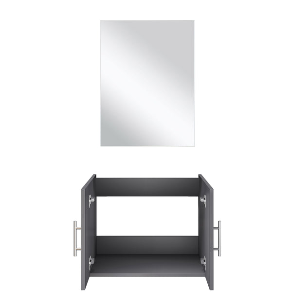 English Elm Dark Grey Single Bath Vanity Set With 18" Mirror - Modern Compact Design For Stylish Bathrooms B2731S00530