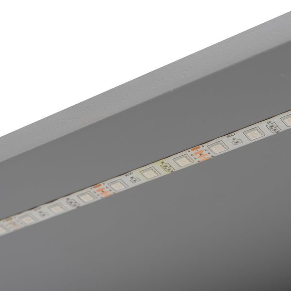 English Elm Wood Twin Size Platform Bed With Storage, Usb Charging, Desk, Led Lighting & Upholstered Headboard N7090001046E-GIGA