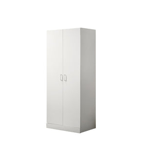 English Elm Miranzo Tall White Wardrobe Armoire with Hanging Rod and Shelf for Bedroom Storage B2749P413242