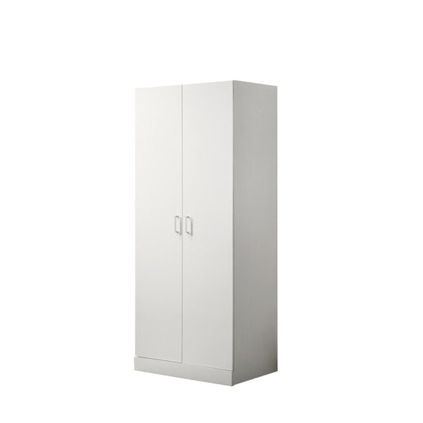English Elm Miranzo Tall White Wardrobe Armoire with Hanging Rod and Shelf for Bedroom Storage B2749P413242