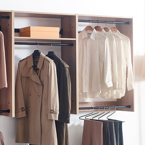 English Elm Devi Oak Wall Mounted Wood Closet System with Durable Melamine, Ample Modular Storage & Easy Assembly B040S00116