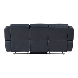 English Elm Modern Littleton 2pc Blue Reclining Sofa & Loveseat Set with USB Ports, Cupholders, Storage, Power B011S01262