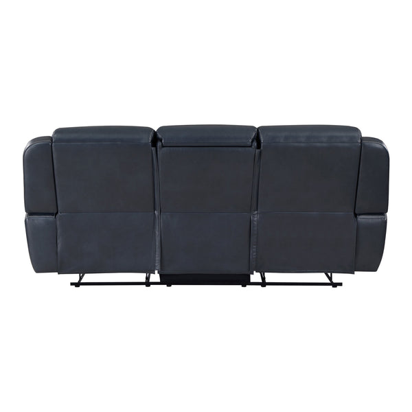 English Elm Modern Littleton 2pc Blue Reclining Sofa & Loveseat Set with USB Ports, Cupholders, Storage, Power B011S01262