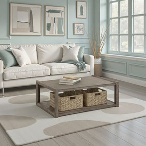 English Elm Avana Rectangular Coffee Table Acacia Veneer Open Shelf Living Room Ready to Use B108P468531