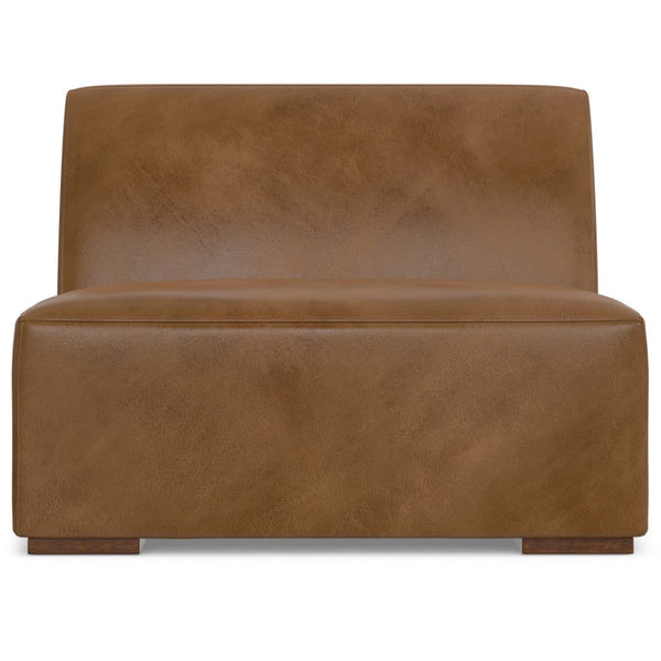 English Elm Rex Center Sofa Module - Versatile Armless Chair In Caramel Leather For Modern Living Spaces & Comfort B136P199250-GIGA