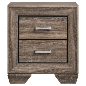 English Elm Carina Queen Bedroom Set Grey Oak Paneled Headboard Nickel Hardware Five Piece Taupe B062S00759