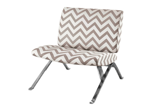 English Elm Accent Chair Wide Upholstered Seat with Chevron Pattern, High-Density Foam Comfort, Chrome Legs Modern taupe 32 L x 29 W x 13 H B2710P220002