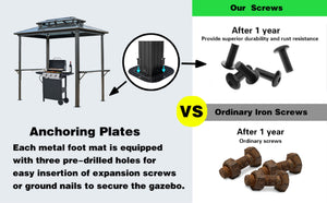English Elm Outdoor Grill Gazebo 8X5Ft - Stylish Hardtop Bbq Shelter With Uv Protection, Storage Hooks & More! W765P269609-GIGA