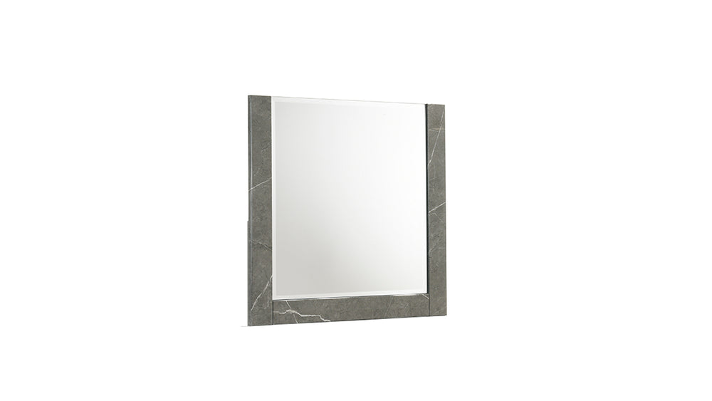 English Elm Elara Two-Tone High-Gloss Marble & Lacquer Wall Mirror — Large Reflective Surface, Modern Elegant Decor B009P309298