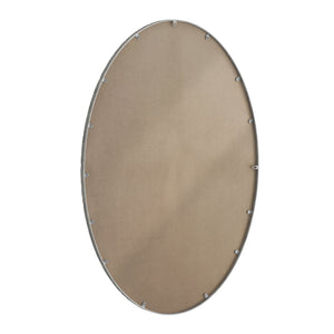 English Elm Iron Oval Retro Mirror with Antique Iron Frame, Elegant Wall Hanging for Bathroom Bedroom Living Room Silver W757P251823
