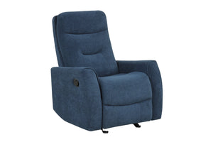 English Elm Paterson Microsuede Velvet Rocker Recliner Plush Swivel Chair for Living Room Blue B078P497893