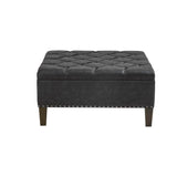 Madison Park Lindsey Traditional Tufted Square Cocktail Ottoman MP101-1137 Charcoal