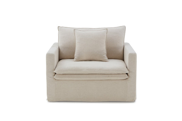 English Elm 1p Crayford Chair Taupe Linen Narrow Arms Wooden Legs Feather Blend Cushion Transitional Accent B2741P380794