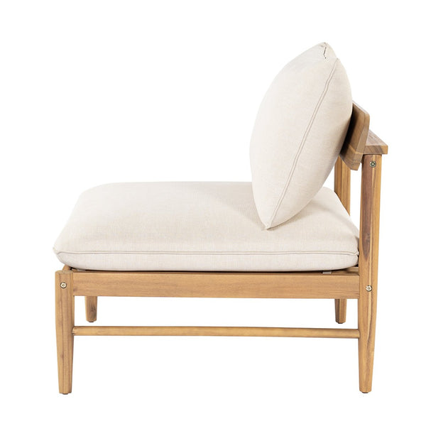 English Elm Terassi Solid Acacia Armless Outdoor Sofa Teak Finish Weatherproof Patio Seating N775P372827T