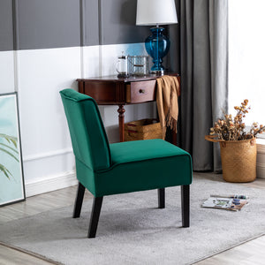 English Elm Reese 53" Armless Button Tufted Accent Chair Set of 2 with Velvet Upholstery, Curved Back Comfort Green B2735P271021