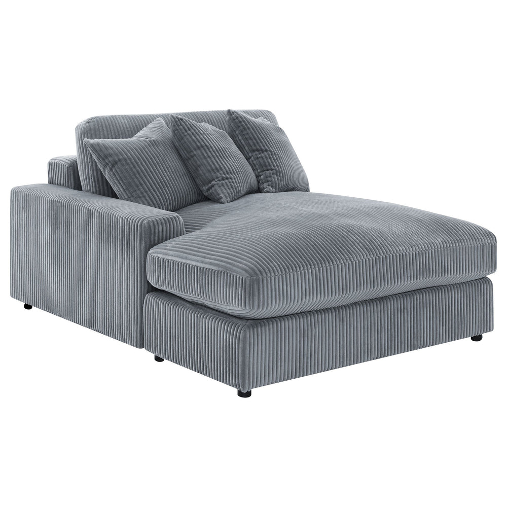 English Elm Marcus Fog Modular Reversible Sectional Sofa with Pillows – Terracotta Fog Upholstery, Track Arms, Ottoman Lounge B062S01211