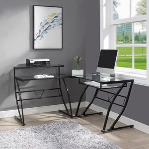 OSP Home Furnishings Constellation L-Shape Desk Black