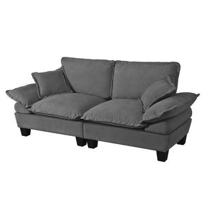 English Elm Chenille Upholstered Two Seat Modular Sofa with Sculpted Arms for Compact Living W3163P419339