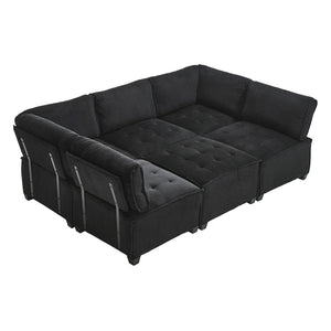 English Elm United We Win U-Shaped Modular Sectional Sofa With Reversible Chaise – 6-Seater Comfort For Any Room W1568S00159-GIGA