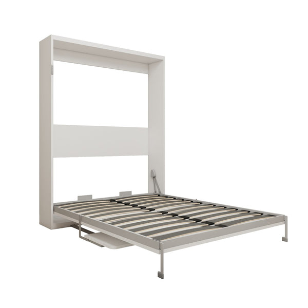 English Elm Multifunctional Queen Murphy Wall Bed with Hydraulic Soft Close and Solid Wood Slat Support W5290S00004