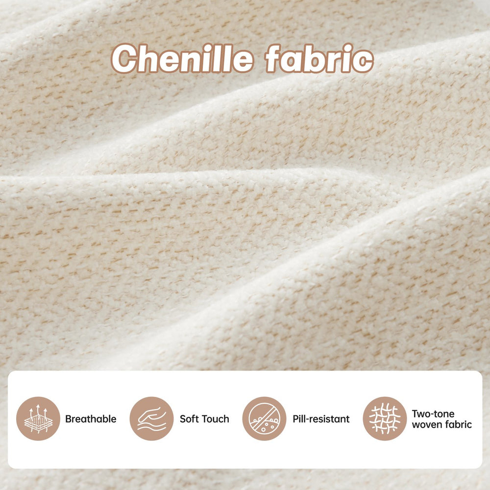 English Elm Three-Seate modular sectional sofa with plush chenille, tufted back, ergonomic support, wooden base Beige W714S01367