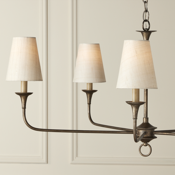 Ivory Handcrafted Grasscloth Tapered Chandelier Shade – Artisanal Elegance for Modern Spaces