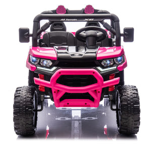 English Elm 24v Two Seat Kids Electric Dump Truck Six Wheel 4wd Utv with Parental Remote Pink W1578P268990