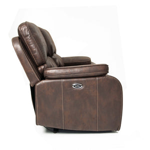 English Elm 1pc Power Reclining Sofa Leather Like Upholstery Usb Charging Modern Living Room B011S02328