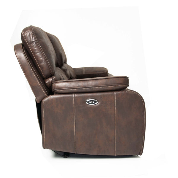 English Elm 1pc Power Reclining Sofa Leather Like Upholstery Usb Charging Modern Living Room B011S02328