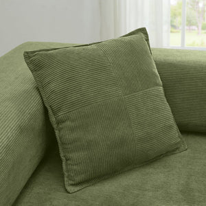 English Elm 108'' Modular Cloud Sectional Corduroy Couch with Fold Flat Backrest for Living Rooms Green W1117S00294