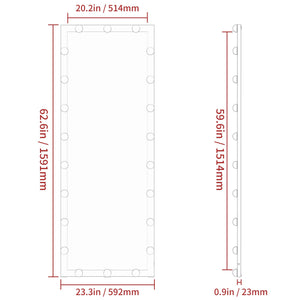 English Elm Hollywood Full Length LED Mirror with 22 Bulbs, 3 Color & Brightness Modes, Walnut Frame, Touch Control W708P297645