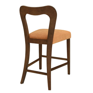 English Elm Christopher Knight Home® - Counter Stool with Curved Ergonomic Back, Solid Rubberwood Frame and Plush Upholstered Seat for Comfort Caramel,Walnut N771P254008W