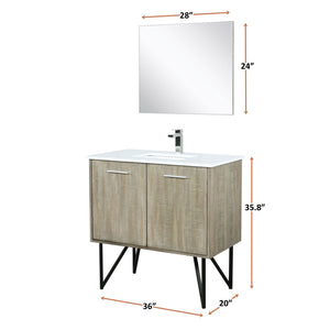 English Elm Rustic Acacia Bath Vanity Set With White Quartz Top, Chrome Faucet & 28" Mirror - Modern Elegance! B2731S01932-GIGA