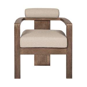 English Elm Relic Outdoor Eucalyptus Dining Chair with Taupe Olefin Cushions Patio Seating B2736P464821