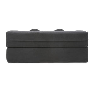 English Elm 2-in-1 Folding Floor Sofa Foam Sleeper Twin Futon Couch for Compact Living Spaces Black W1117P419837