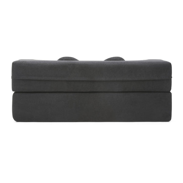 English Elm 2-in-1 Folding Floor Sofa Foam Sleeper Twin Futon Couch for Compact Living Spaces Black W1117P419837