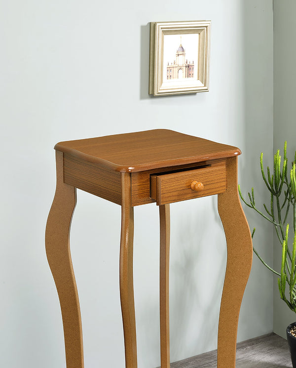 English Elm 32.5" Wooden Flower Plant Stand with Drawer & Oak Finish — Versatile Plant Table for Home Decor, Storage B072P222458