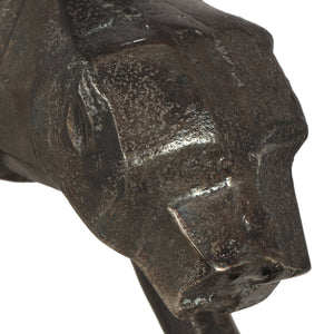 English Elm Christopher Knight Home® - Leopard Handcrafted Aluminum Figurine Set of 2 — Black Charcoal Crouching Design, Geometric Sleek Decor 71647.00