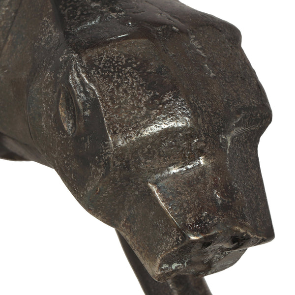 English Elm Christopher Knight Home® - Leopard Handcrafted Aluminum Figurine Set of 2 — Black Charcoal Crouching Design, Geometric Sleek Decor 71647.00