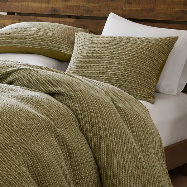 English Elm 3PCS Waffle Washed Comforter Set Full/Queen with Breathable 100% Cotton Face and Plush 270G Fill Green 11.5 L x 9.5 W x 8 H B035P341118