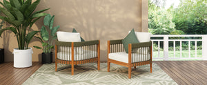 English Elm Christopher Knight Home® - [Set Of 2] Acacia Wood Boho Outdoor Club Chairs With Water-Resistant Cushions For Cozy Lounging N767P265743A_2
