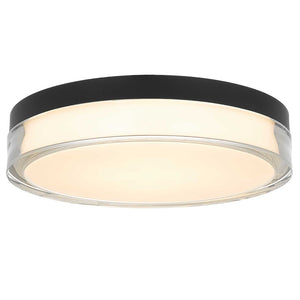 English Elm 12-inch Flush Mount Ceiling Light Dimmable Led Frosted Acrylic Matte Modern Fixture Black B370P398958