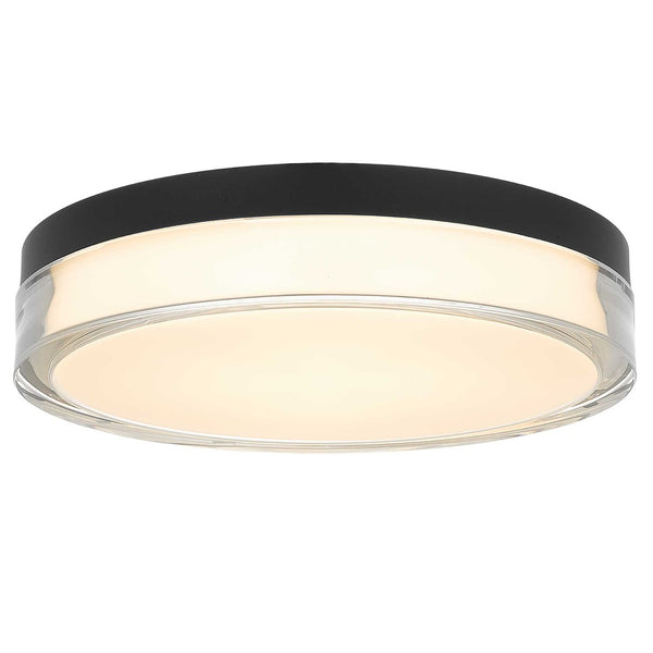 English Elm 12-inch Flush Mount Ceiling Light Dimmable Led Frosted Acrylic Matte Modern Fixture Black B370P398958