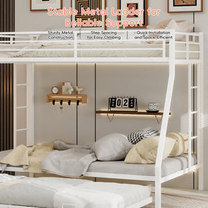 English Elm High Stability Square Tube Bunk Bed With Trundle & Ladder - Stylish Space-Saving Design For Homes W1935P360872