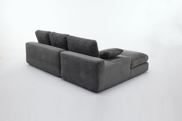 English Elm 99*69" Modular L-Shaped Sectional Sofa Set - Modern Minimalist Design, No Assembly, Versatile Comfort! W1829S00058