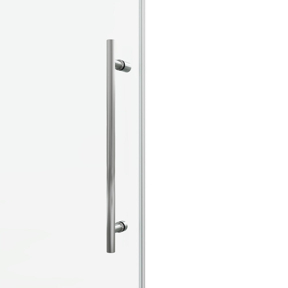English Elm 60*76"Fixed & Sliding Shower Door - Modern Frameless Design, Tempered Glass, Stainless Steel Durability T3177P320602
