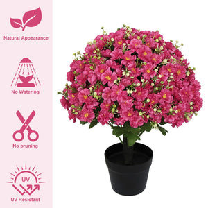 English Elm 24-inch Faux Snow Lotus Potted Arrangement Uv Resistant Lifelike Floral Set of Two Rose Red W2945P458458