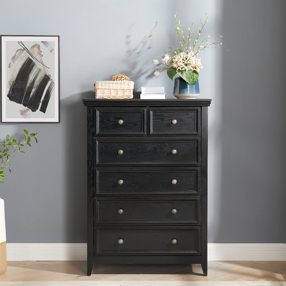 English Elm Modern 6-Drawer Dresser - Sleek Farmhouse Storage Cabinet For Bedroom & Living Room, Easy Assembly! W2275P149797