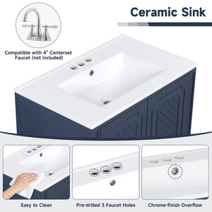 English Elm [video] 60 Inch Dual Sink Bathroom Vanity Set Acacia Wood Vintage Farmhouse Style N759S313313C