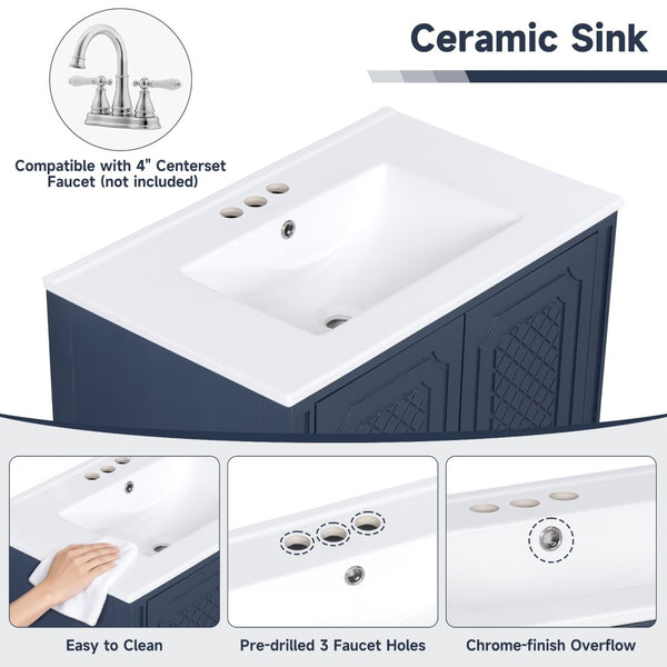 English Elm [video] 60 Inch Dual Sink Bathroom Vanity Set Acacia Wood Vintage Farmhouse Style N759S313313C